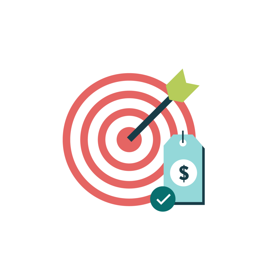 Icon representing cost-effective with targeted reach.