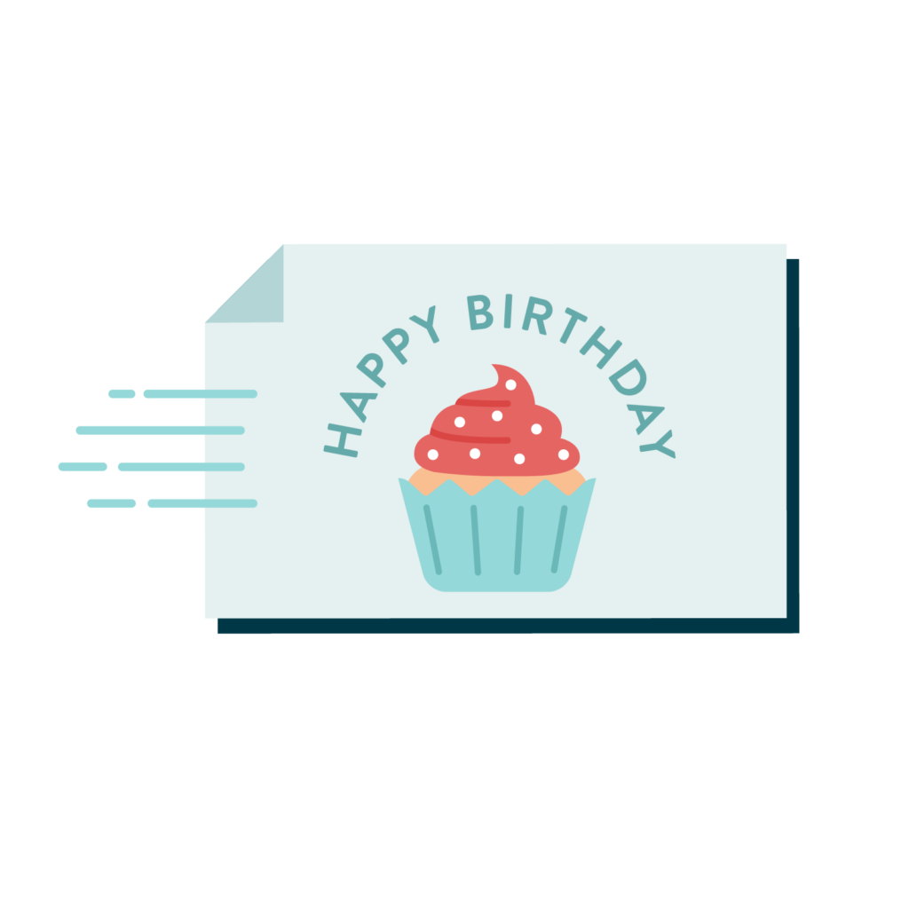 Icon of birthday postcard.